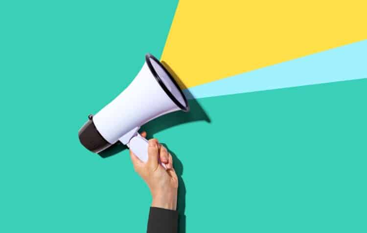 Stock image of megaphone, Acenda refuting FSU allegations