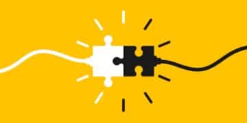 Two jigsaw pieces connecting, AMP partnership