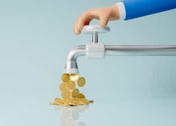 Image of coins coming out of tap, Praemium flows